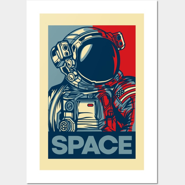 Astronaut in Space Wall Art by warbotspecial